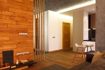 Stylish wooden apartment