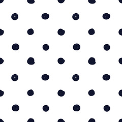 Hand drawn seamless indigo irregular dot texture