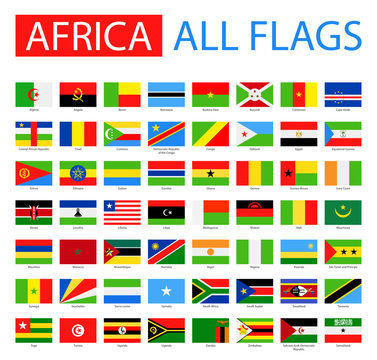 Flags of Africa - Full Vector Collection. Vector Set of Flat African Flags.