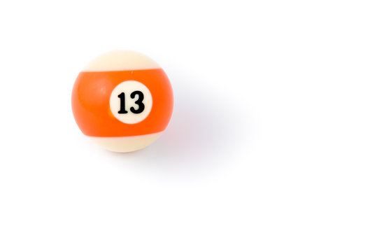 Billiard ball thirteen isolated on a white background