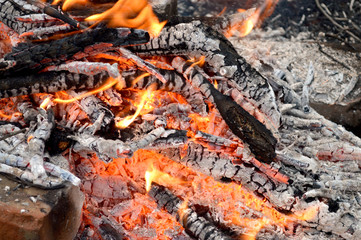 burned-out charcoal