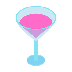 Cocktail isometric 3d icon