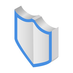 Silver shield isometric 3d icon