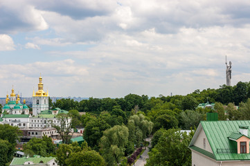 Fototapeta na wymiar Panorama of Kiev / Panorama of Kiev Motherland and the monastery