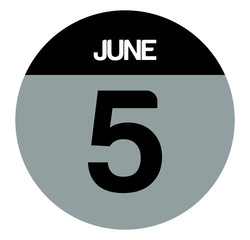 5 june calendar circle