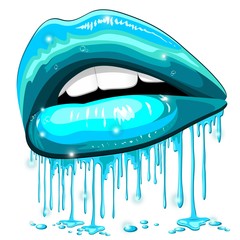 Fototapeta premium Lips Aqua Color Water Lipstick