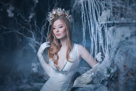 Snow Queen In Fairy Forest