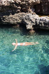 Crystal water / girl in the crystal clear water