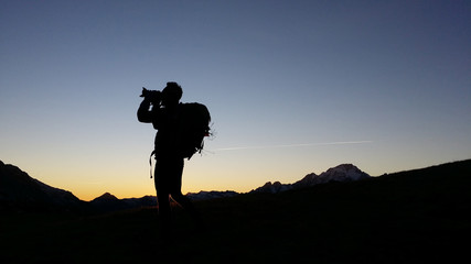 Fototapeta premium Tramonto con fotografo_2