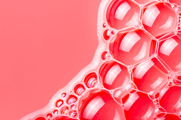 Foam red bubble texture.