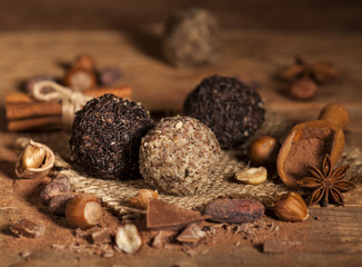 Homemade cookies on wooden background