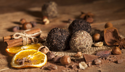 Homemade cookies on wooden background