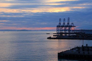 Container hafen in Auckland