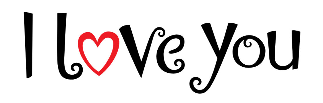 "I LOVE YOU" banner in Festive Tree font