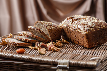 Homemade bread with seeds