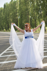 Fototapeta premium Beautiful bride on wedding day