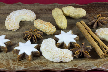 Christmas cookie and spice background