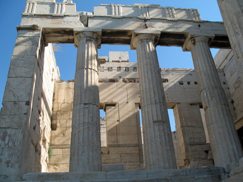 Grèce, colonnes du Parthénon à Athènes