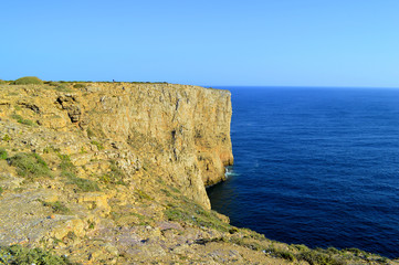 Cape St. Vincent cliffs on the Algarve coast of Portugal