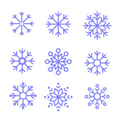 set of icon vector snowflakes