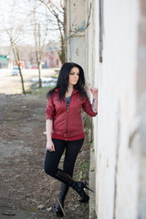 Young beautiful girl on a walk in the country