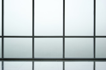 Fototapeta premium Glass wall background interior of modern office building