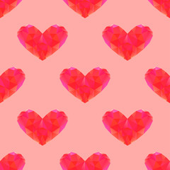 Seamless polygonal heart pattern