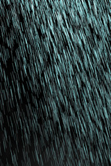 blue rain on a black background - obrazy, fototapety, plakaty