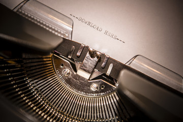 old typewriter with text download here