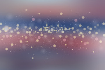 Beautiful bokeh made of blurred lights on blue background, Abstract defocused colorful blurred background.