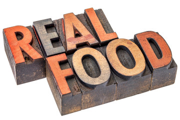 real food word abstract typography