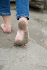 Charming young girl on a studio photo shoot