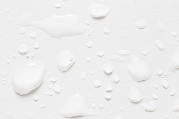 drops of water on a white background
