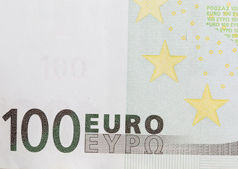 one hundred euro as background. macro