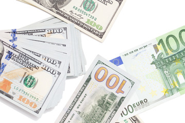 background of the money. Euro and Dollar