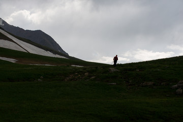 Tourist trip in the mountains of North-West Caucasus