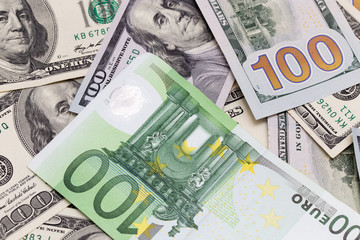 Obraz na płótnie Canvas background of the money. Euro and Dollar