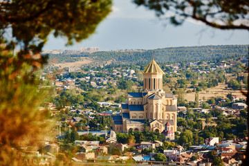 Sameba orthodox church cathedral in Tbilisi - obrazy, fototapety, plakaty