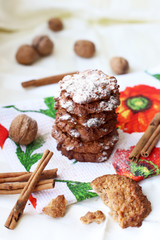 Oatmeal cookies with walnuts and cinnamon