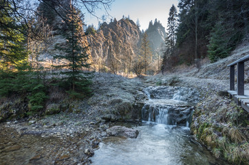 Homole gorge in Pieniny mountain range in Polish Carpathian mountains