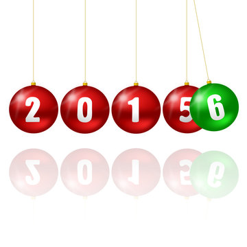 2016 new years illustration with christmas balls 