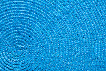 close up view on blue texture of wickered mat