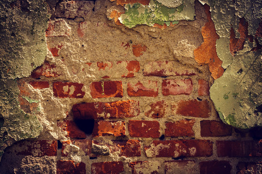 texture of old damaged brick wall insagram sttile