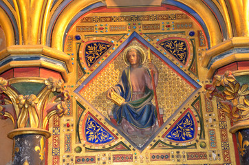 Paris - Interiors of the Sainte-Chapelle. 