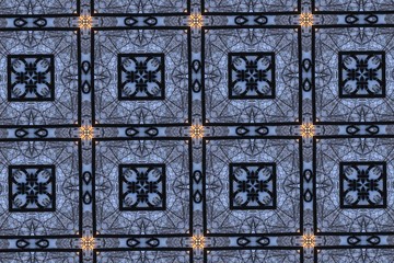 Орнамент с элементами серого,синего,чёрного и жёлтого цветов. 3
