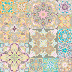 Seamless vector pattern. Patchwork. in arabic style. Abstract illustration.
