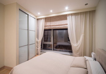 Interior of bed room in private modern house.