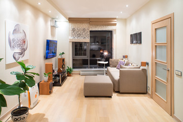 Modern Interior of a guest room in the private house.