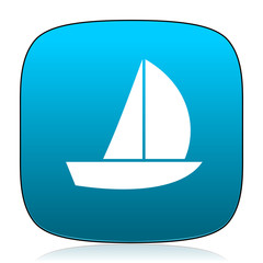 yacht blue icon