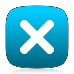 Obraz premium cancel blue icon